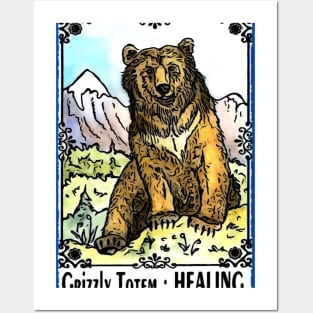 Grizzly Bear Totem Animal Posters and Art